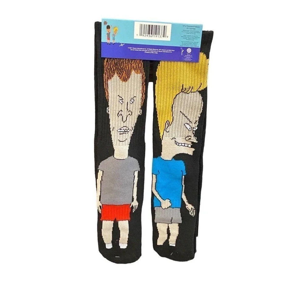 Beavis and ButtHead Unisex Socks Size 6-12 Colorful Crew Socks One Pair Soft